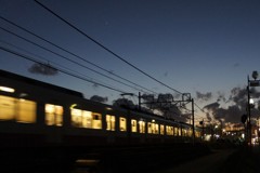 夕暮れの線路