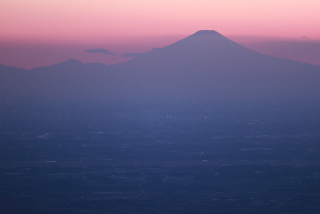 筑波山からの夕景