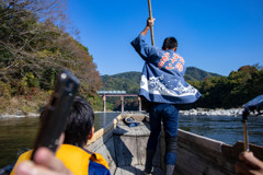 ライン下り～～荒川橋梁の下をくぐる 