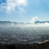 早春の秩父市街と武甲山