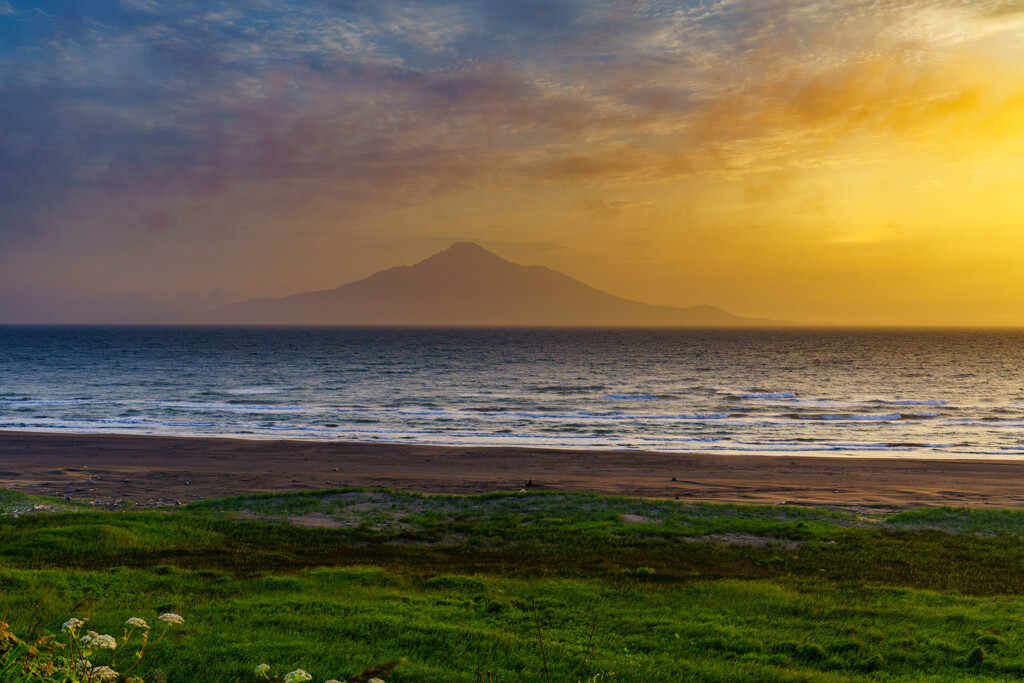 北海道　利尻島の夕焼け