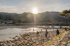 日没の渡月橋