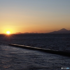 東京湾の夕日