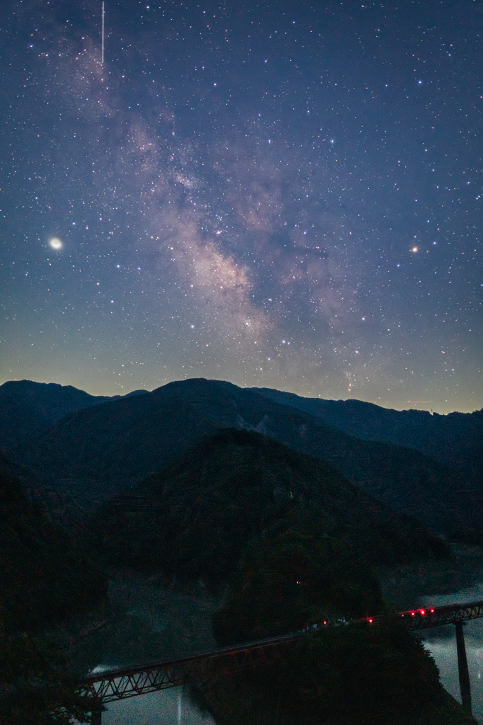 奥大井湖上駅の星空