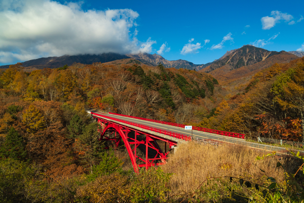 秋の東沢大橋
