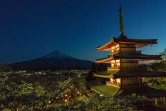 トワイライト富士＆塔＆桜