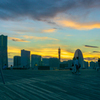 横浜みなとみらいの夕焼け大桟橋（大さん橋）方面１