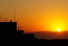 日本海に沈む夕日