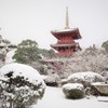 雪の豊前国分寺三重塔