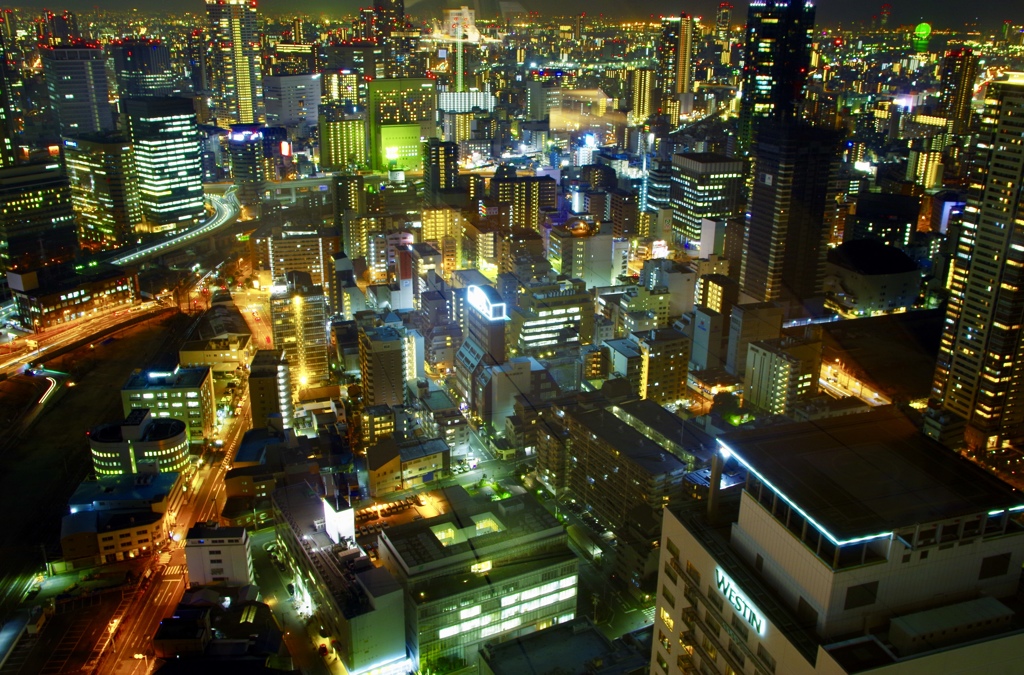 大阪駅付近の夜景