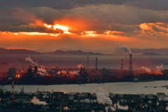 水島工場夕景 水島工場夕景