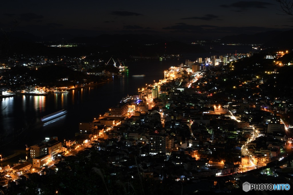 尾道水道、初夜景