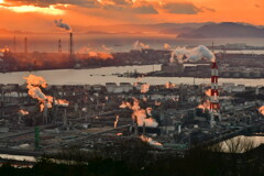 水島工場夕景 水島工場夕景