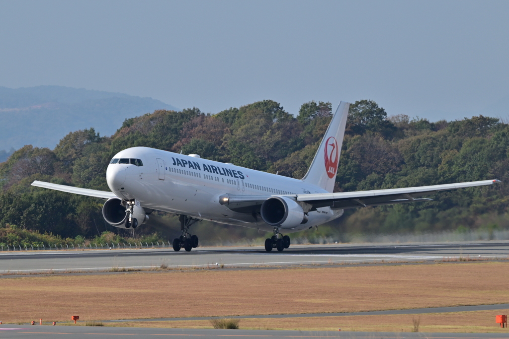 飛行機が見える丘