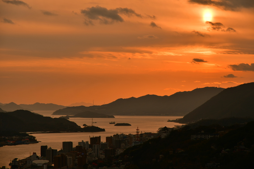 尾道水道、夕景