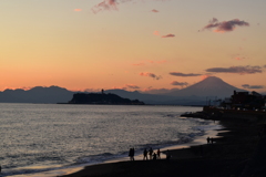 夕方の七里ヶ浜