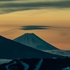 朝日の富士山