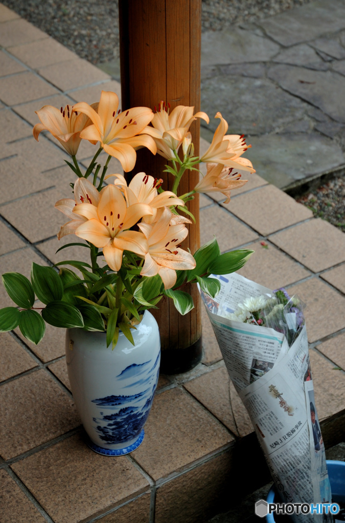 おばあちゃんの活け花「ほとけ様」