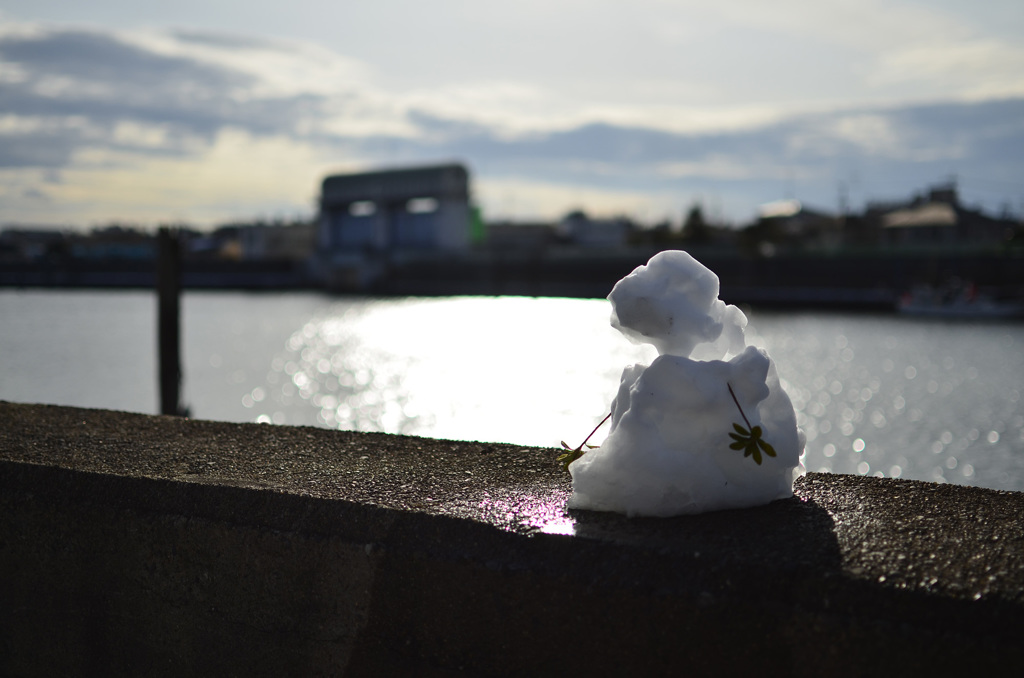 雪だるま 夕景