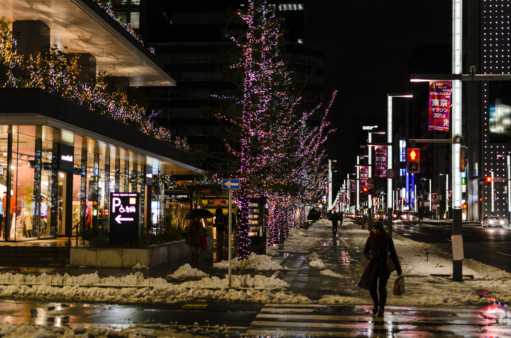 雪解けの京橋銀座界