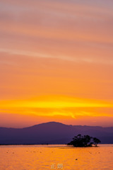 琵琶湖の夕景