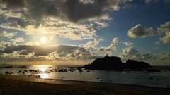 夕暮れの日本海