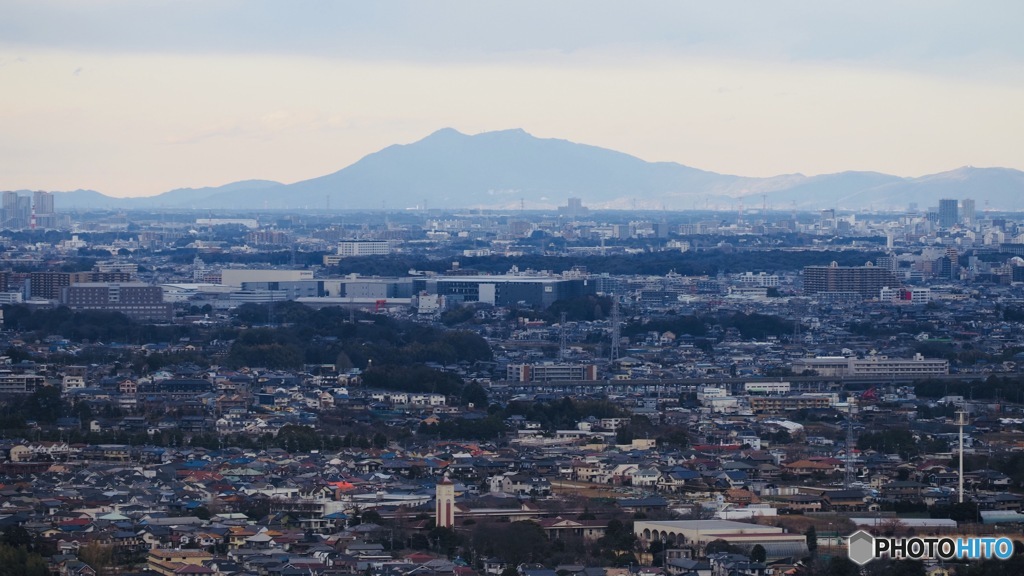 霞む筑波