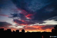 台風一過の夕暮れ