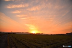 田舎町の夕焼け