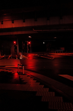 雨の信号待ち