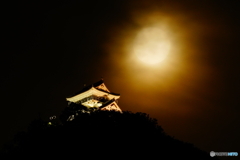岐阜城と月ヨコ２DSC05697