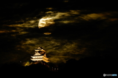 月光と城（岐阜城）ヨコDSC06308