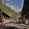 春の日、接岨峡温泉駅1