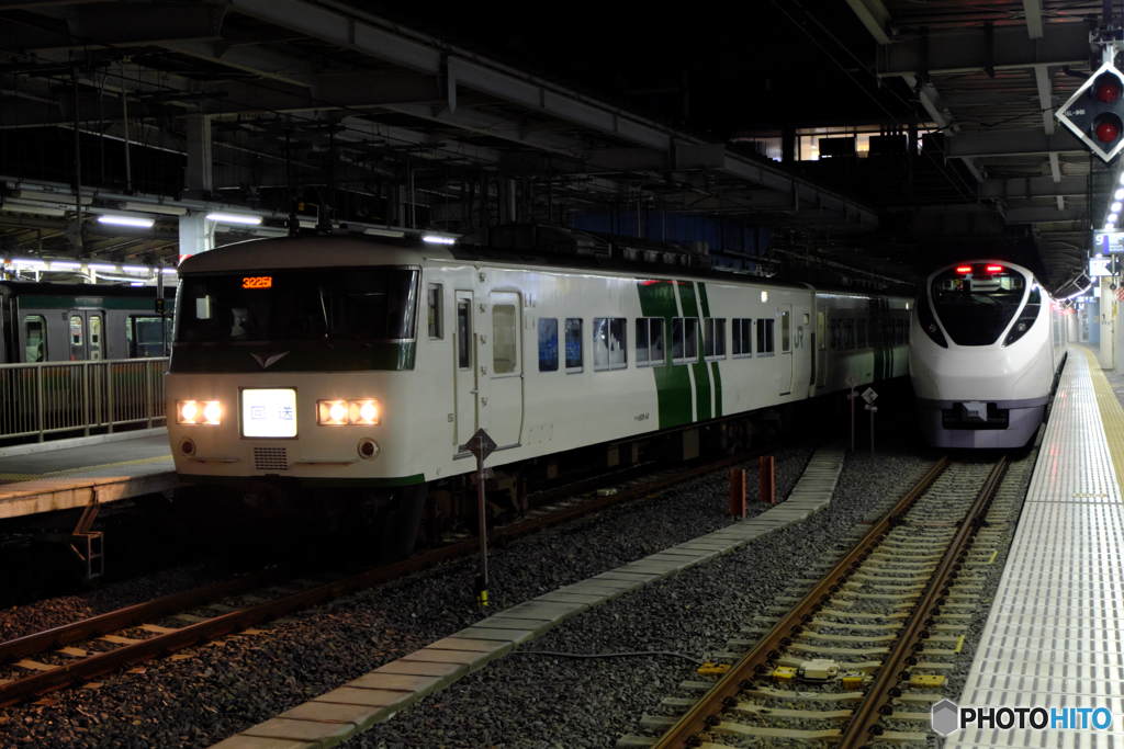 品川駅にて185系