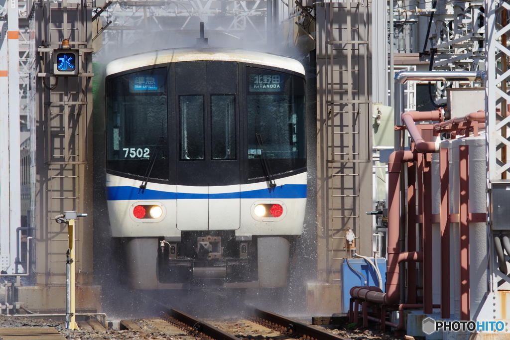 洗車機の中からこんにちは