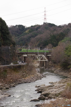 第四大和川橋梁を渡る201系