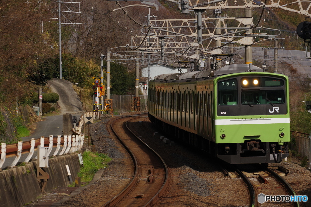 河内堅上駅にて201系