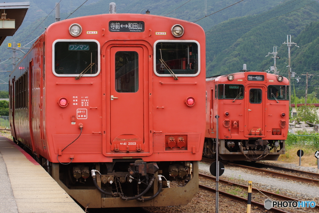 寺前駅にて播但線のキハ41形