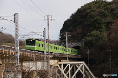 第四大和川橋梁を渡る201系