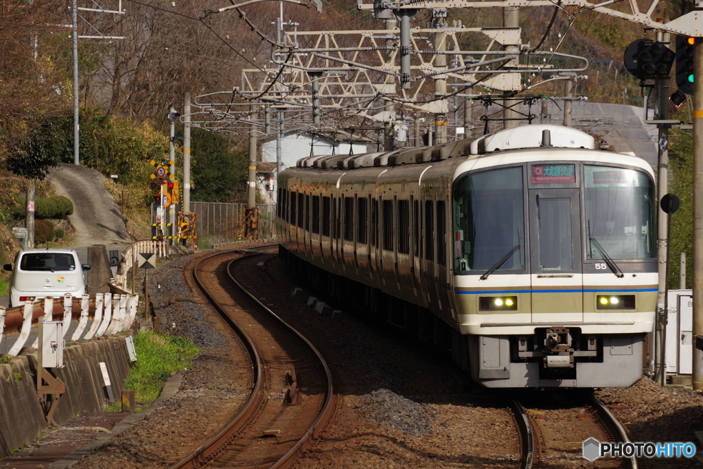 河内堅上駅にて221系