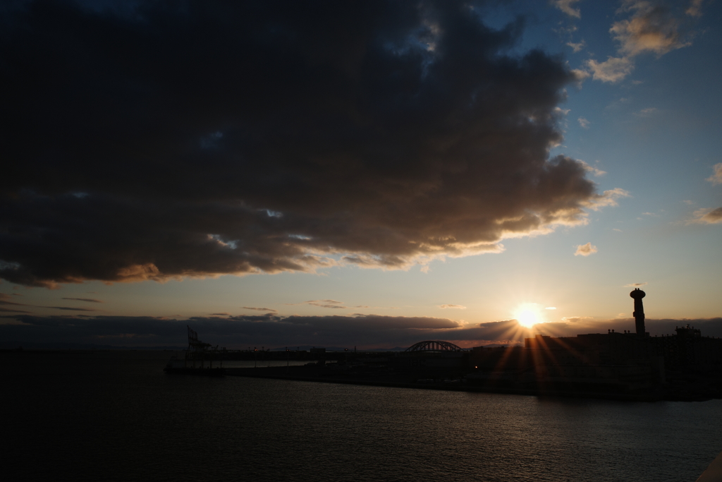 此花大橋からの夕景