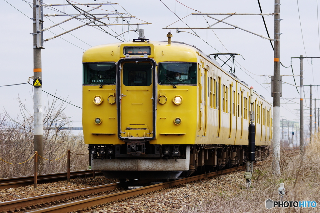 大平田二踏切にて115系