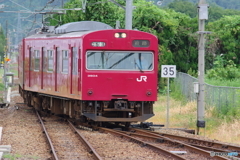 寺前駅にて播但線の103系