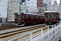 宝塚線と神戸線の並走