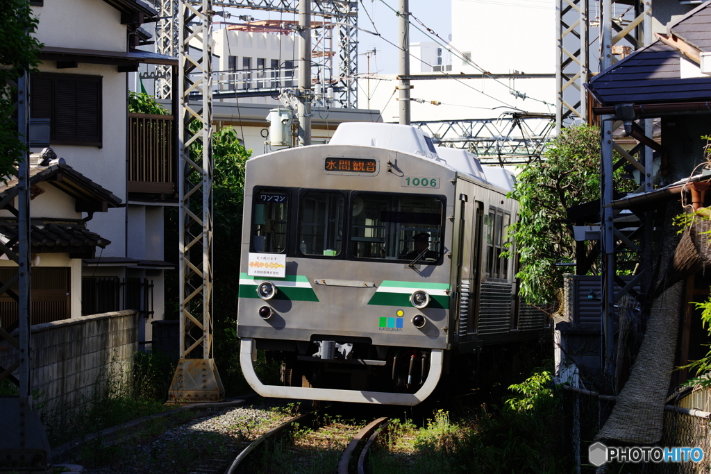 貝塚1号踏切にて水間鉄道1000形