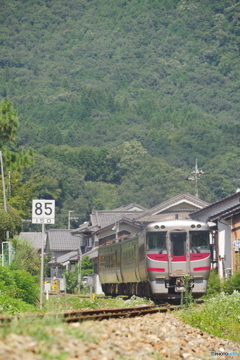恵眼谷踏切にてキハ189系