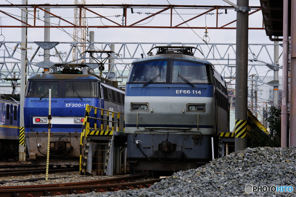 吹田機関区にてEF66とEF200
