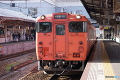 岡山駅にて津山線のキハ47形