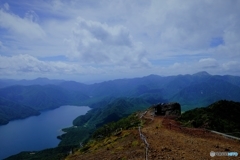 男体山山頂より中禅寺湖、日光白根山