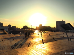 大桟橋の夕日